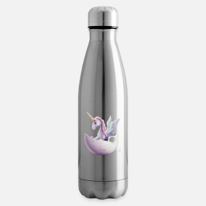 Baby Einhorn schlüpft aus Ei - Isolierflasche - Lightsilver