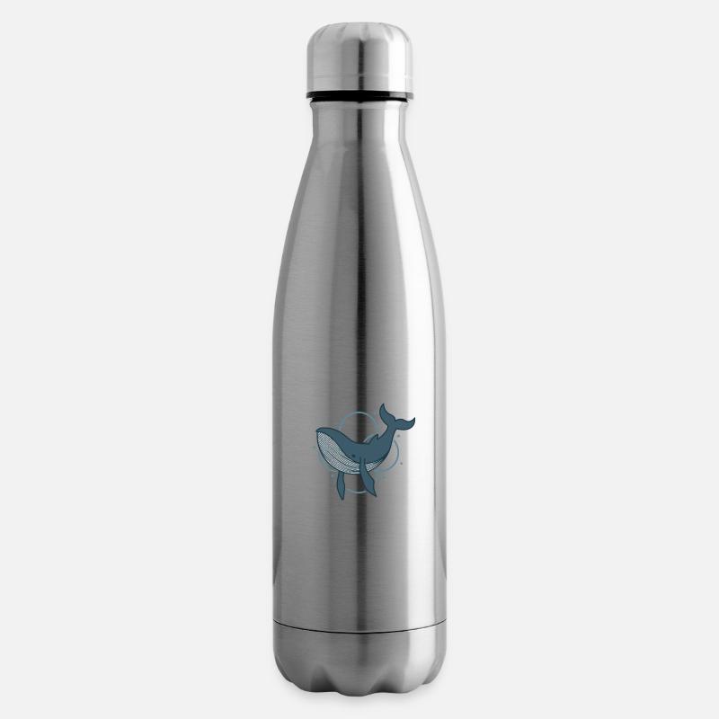 netter Blauwal Ozean Wasser - Isolierflasche - Lightsilver