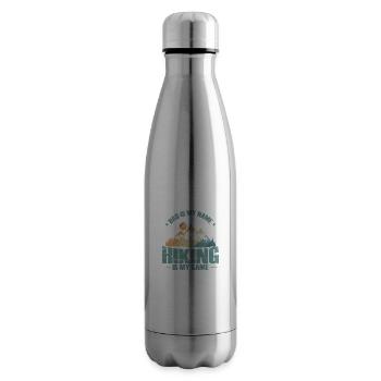 Dad is my Name Hiking is my Game Nature Hobby - Insulated Water Bottle - silver - Right