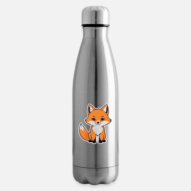 Illustration de renard - Bouteille isotherme - argent clair