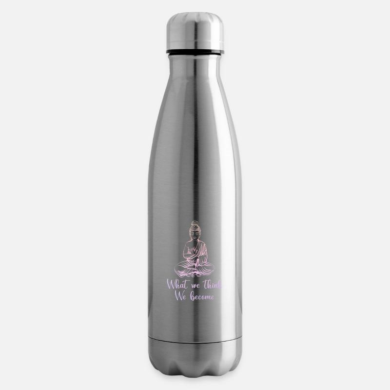 Bunter Buddha Inspirierendes Buddhismus - Isolierflasche - Lightsilver