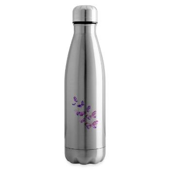 Schöner Schmetterling Mädchen lila - Isolierflasche - Lightsilver - Rechts