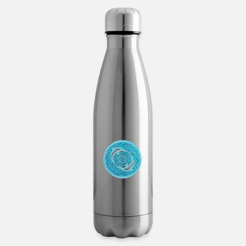 Celtic dolphins - Insulated Water Bottle - silver
