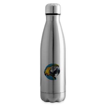 Blue and gold macaw - Insulated Water Bottle - silver - Right