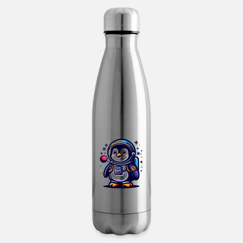 Weltraum Pinguin - Isolierflasche - Lightsilver