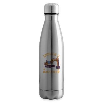 3. Geburtstag Junge Bagger Design Endlich 3 - Isolierflasche - Lightsilver - Rechts