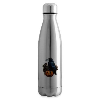 Krähe Rabe Halloween - Isolierflasche - Lightsilver - Rechts