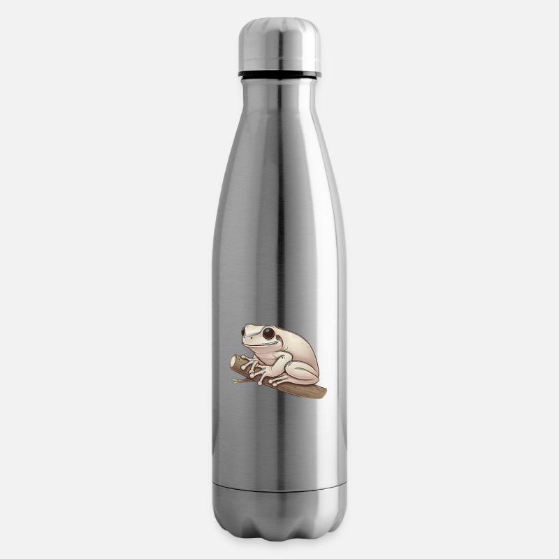 Realistic Tree Frog Soft Illustration - Insulated Water Bottle - silver