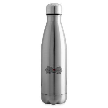 Amour d'éléphant de coeur - Bouteille isotherme - argent clair - Droite