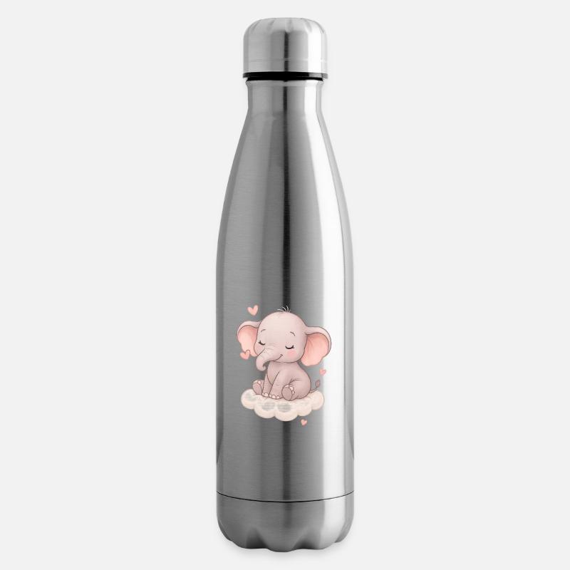 Süßer Babyelefant - Isolierflasche - Lightsilver