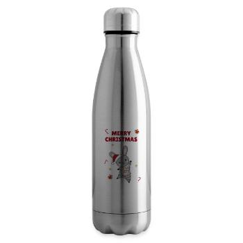 Rabbit Merry Christmas Winter Animals Rabbits - Insulated Water Bottle - silver - Right