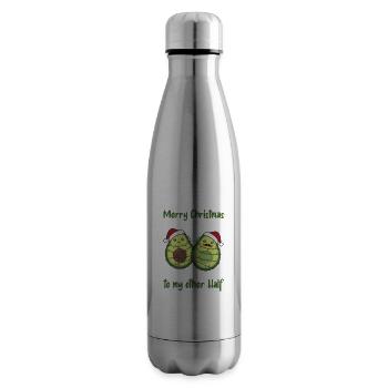 Avocado Christmas Lights Funny Avocados - Insulated Water Bottle - silver - Right