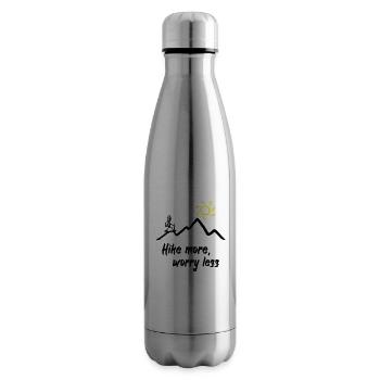 Hikers, mountains and sun - Insulated Water Bottle - silver - Right