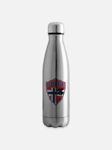 Norwegen - Wappen - Schild - Isolierflasche - Lightsilver