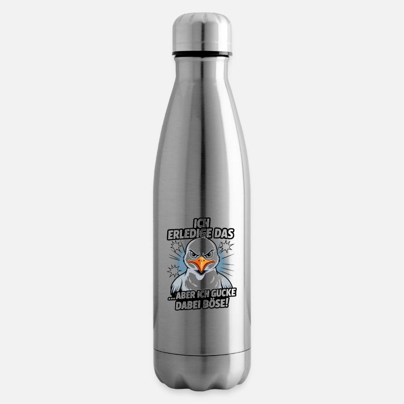 Ich mach das aber ich gucke dabei böse Möwe - Isolierflasche - Lightsilver