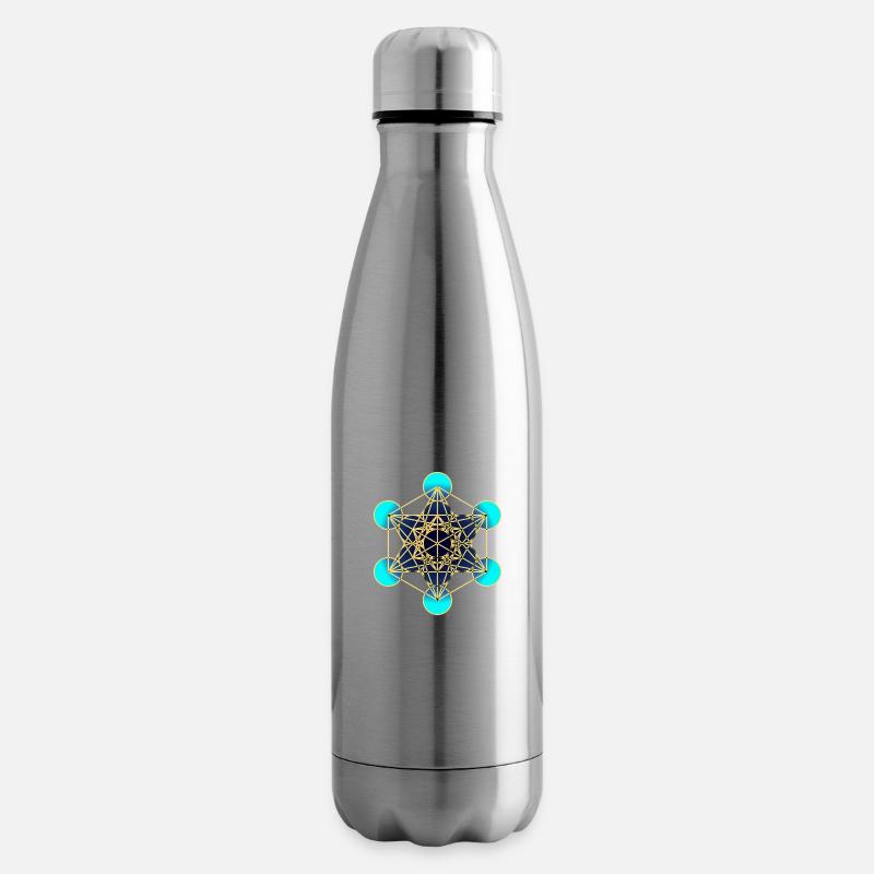 Metatron Cube - Insulated Water Bottle - silver