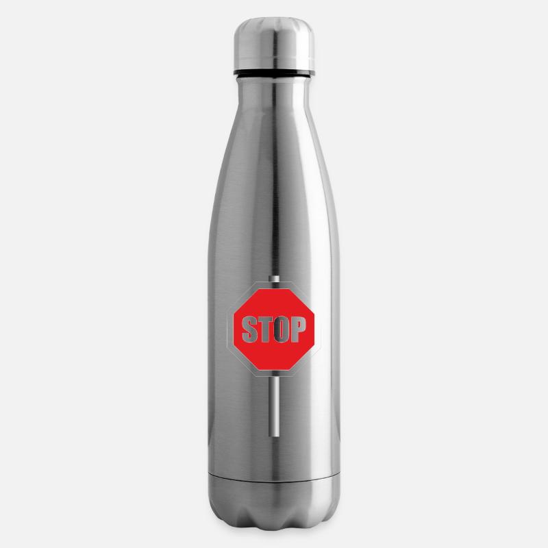 Stopschild - Isolierflasche - Lightsilver