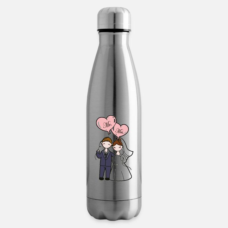 Hochzeitspaar - Isolierflasche - Lightsilver