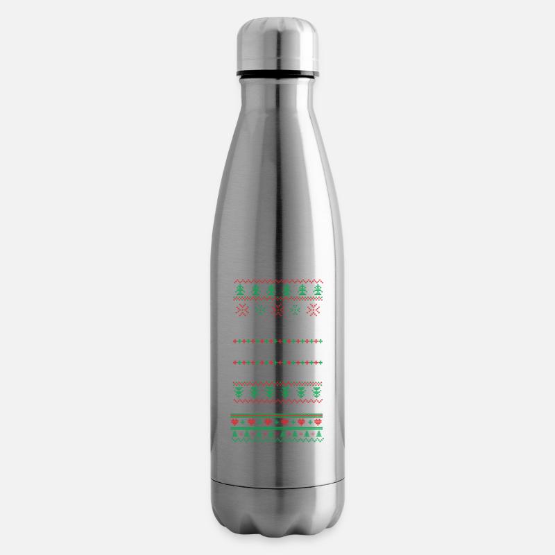 Hässliches Weihnachtsdesign Pixel Art - Isolierflasche - Lightsilver
