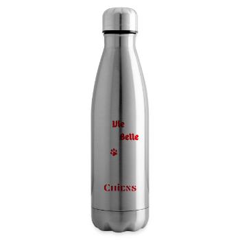 La vie est plus belle avec des chiens - Bouteille isotherme - argent clair - Droite