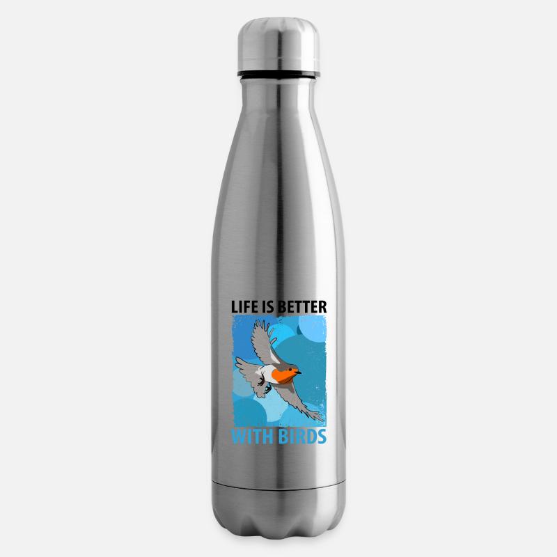 Observation des oiseaux Oiseaux Observation des oiseaux Oiseaux - Bouteille isotherme - argent clair
