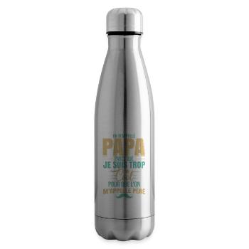 On M'Appelle Papa | Cadeau Fête Des Pères - Bouteille isotherme - argent clair - Droite