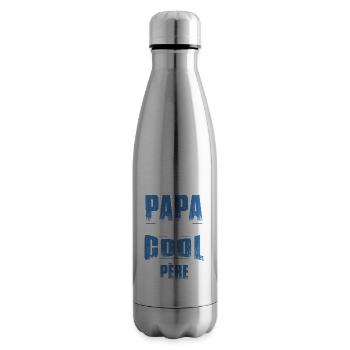 Père | Humour Papa Drôle | Fête des Peres | Papa - Bouteille isotherme - argent clair - Droite