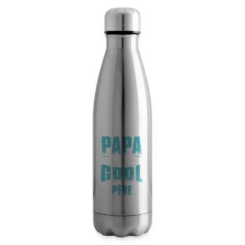 Cadeau Papa Fête des Pères Anniversaire - Bouteille isotherme - argent clair - Droite