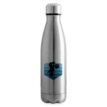 Dirt Bike Dirtbike Motocross Freestyle Motocross - Insulated Water Bottle - silver - Right