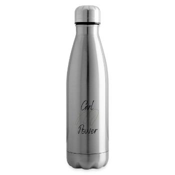 " Girl Power " - Insulated Water Bottle - silver - Right