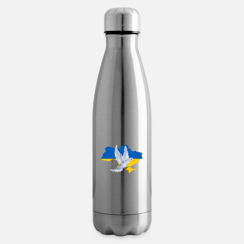 Map Ukrain - Insulated Water Bottle - silver