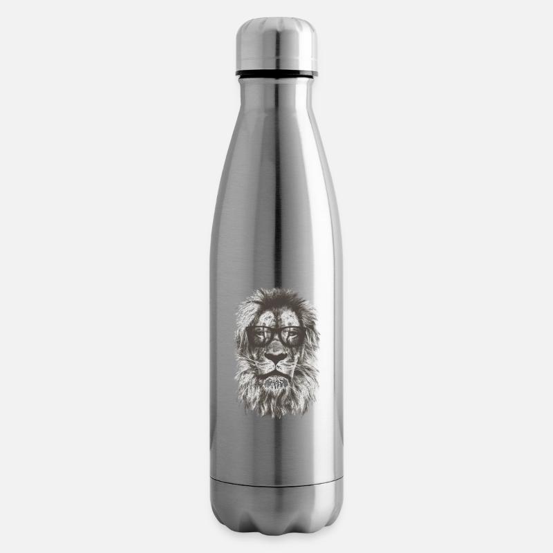 Hipster-Löwe - Isolierflasche - Lightsilver