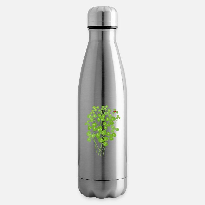 Marienkäfer Klee Glück - Isolierflasche - Lightsilver