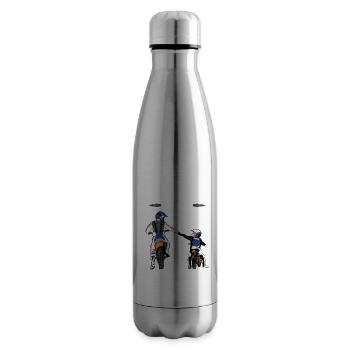 Motorrad Papa Sohn Motorräder Motorradfahren Bike - Isolierflasche - Lightsilver - Rechts