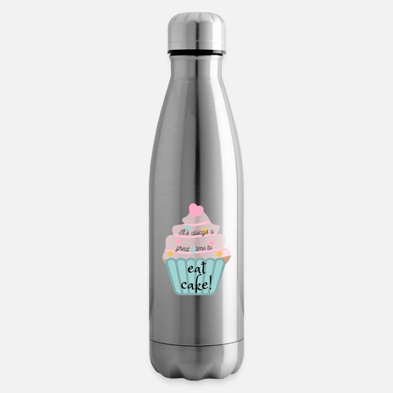 It's always a great time to eat cake! - Isolierflasche - Lightsilver