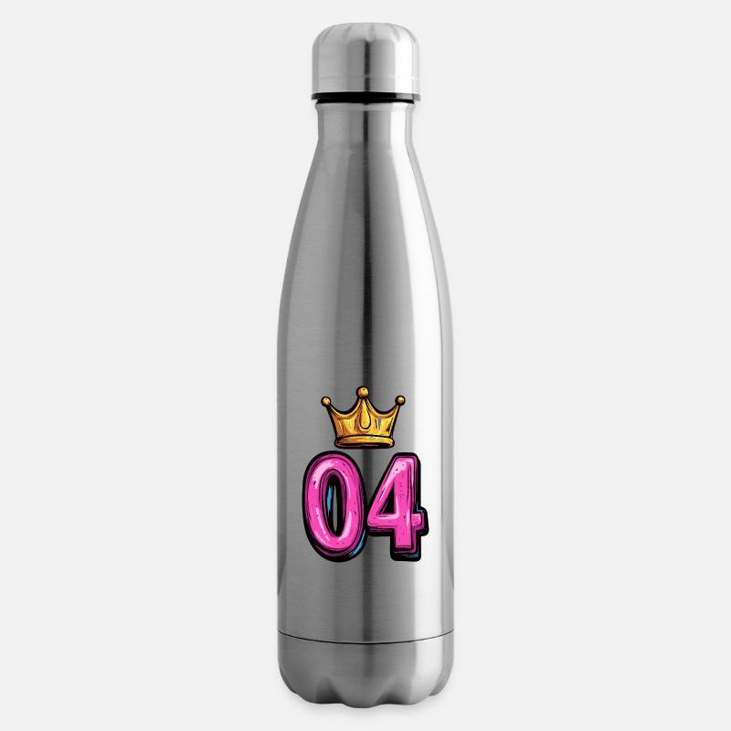 4 Number Crown - Insulated Water Bottle - silver