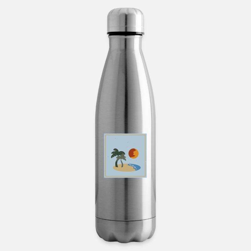Sommer Geschenk Urlaub Sonne Insel Palmen Spaß - Isolierflasche - Lightsilver