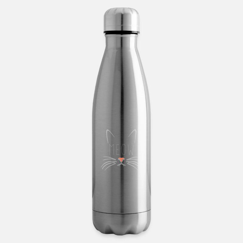 Lustige Katze - Isolierflasche - Lightsilver