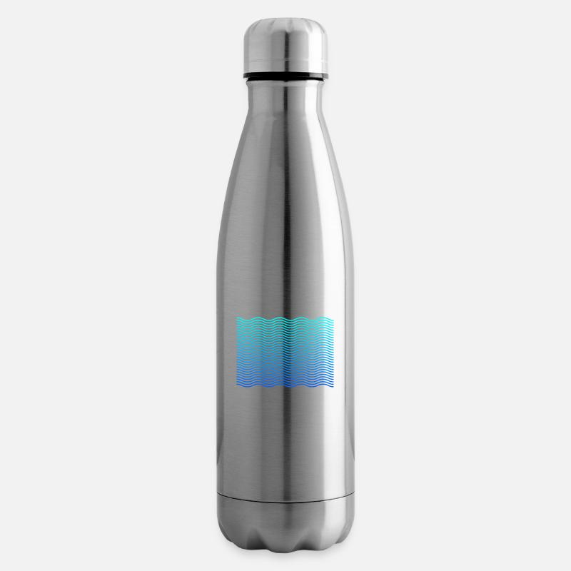 Waves Wellen Design - Isolierflasche - Lightsilver