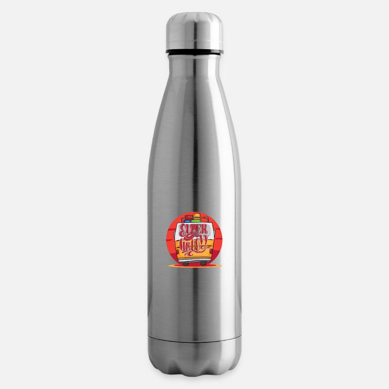 Retro Vintage Tshirt Super Groovy - Isolierflasche - Lightsilver
