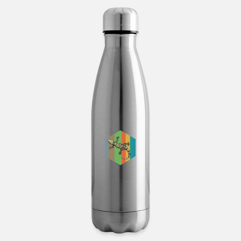 lézard - Bouteille isotherme - argent clair