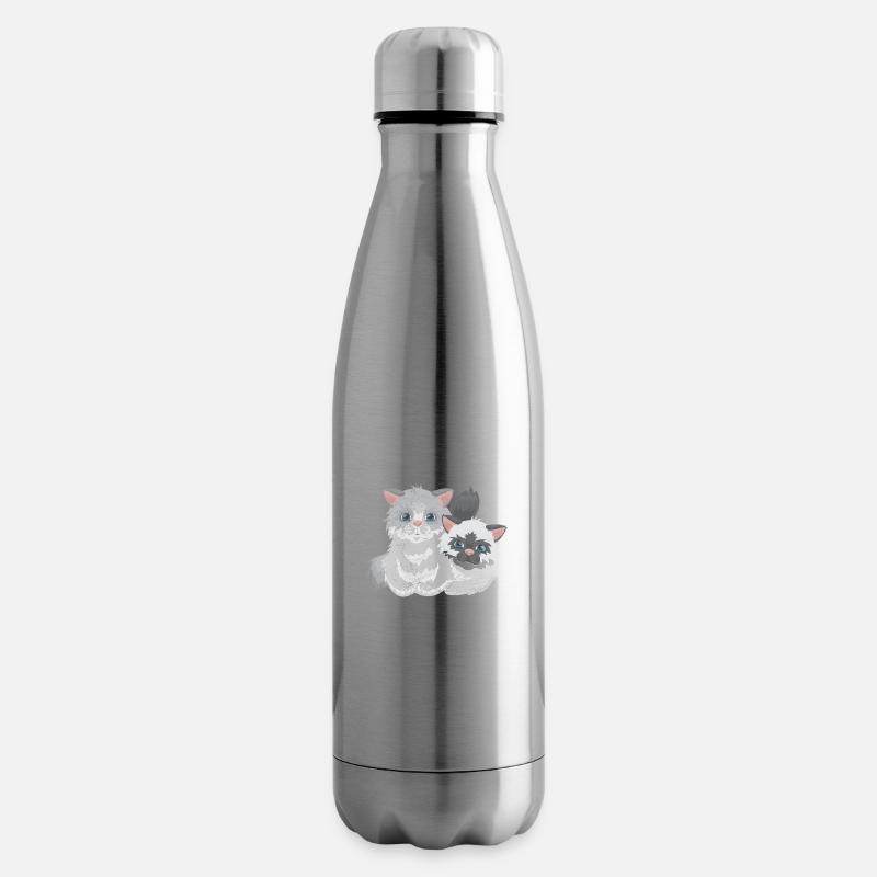 Ragdoll-Katzenpaar Katzenliebhaber Geschenkidee - Isolierflasche - Lightsilver