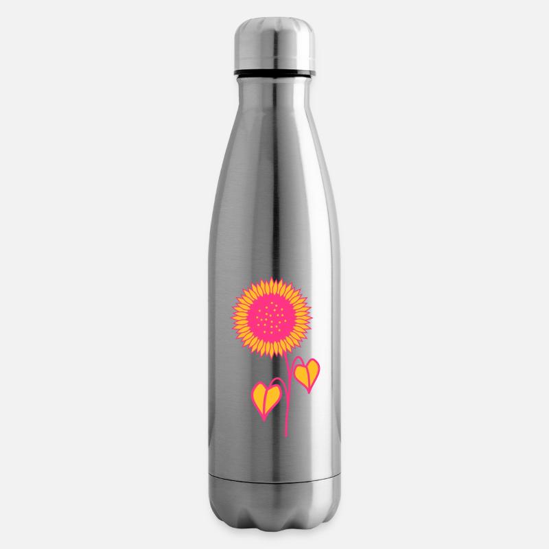 Sonnenblume pink - Isolierflasche - Lightsilver