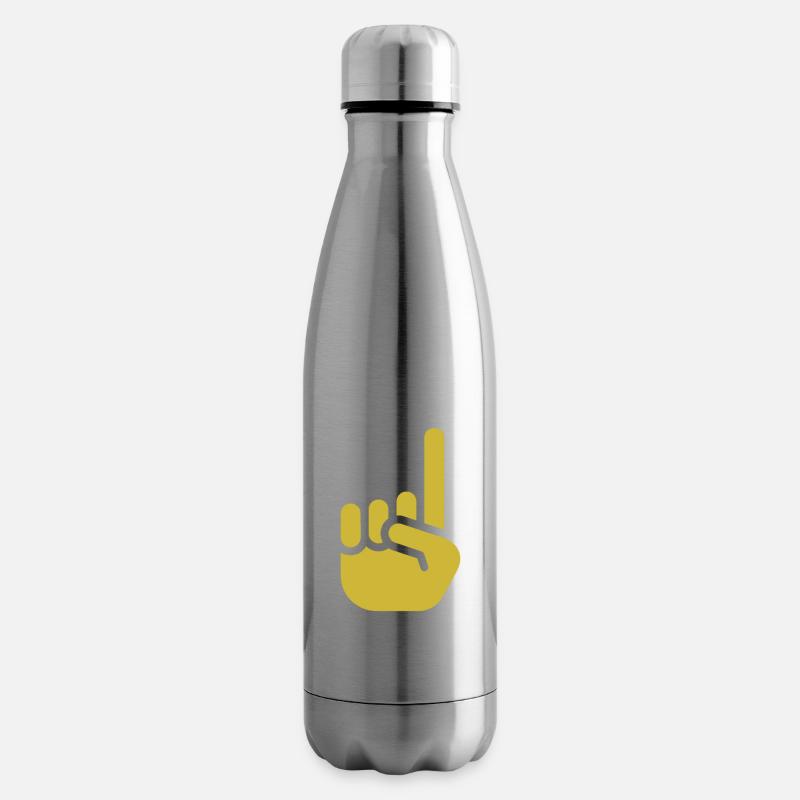 Zeigefinger gelb - Isolierflasche - Lightsilver