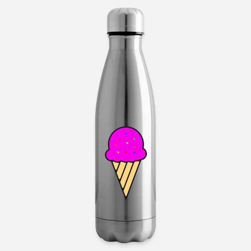 Erdbeereis - Isolierflasche - Lightsilver