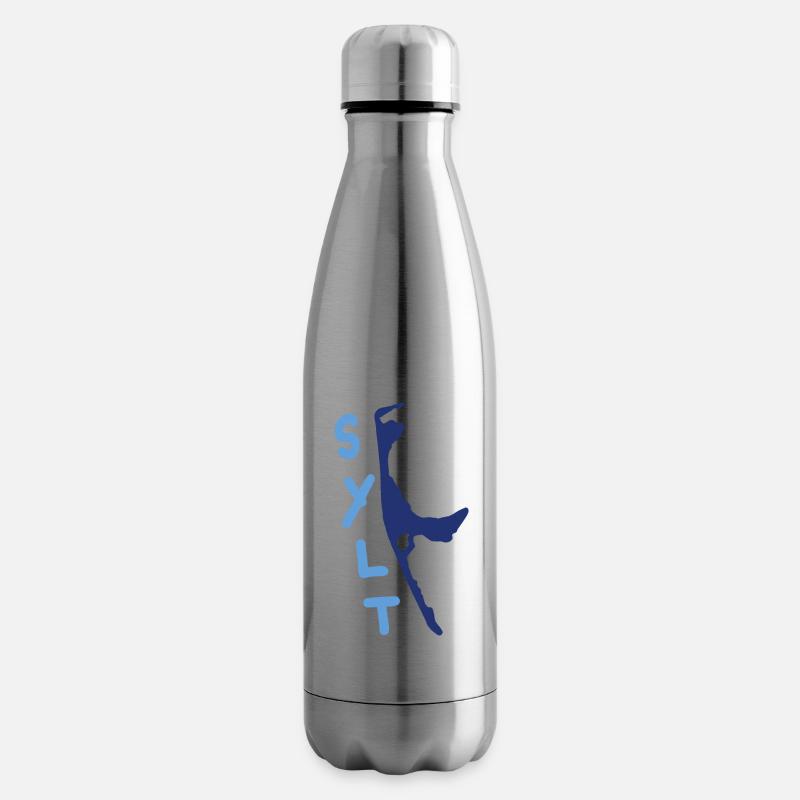 sylt blau mit schriftzug - Isolierflasche - Lightsilver