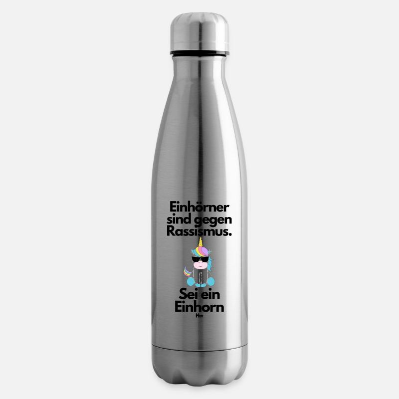 Einhörner sind gegen Rassismus - Isolierflasche - Lightsilver