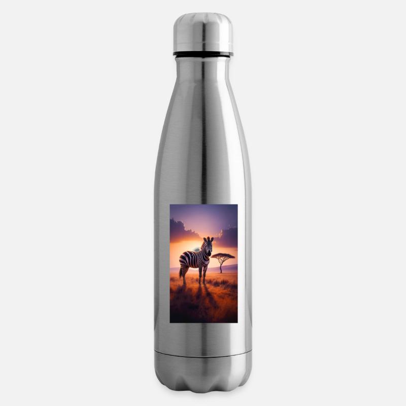 Zebra - Insulated Water Bottle - silver