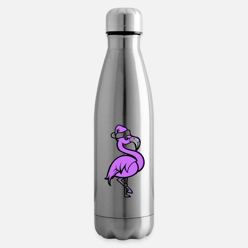 flamingo comic weihnachten - Isolierflasche - Lightsilver