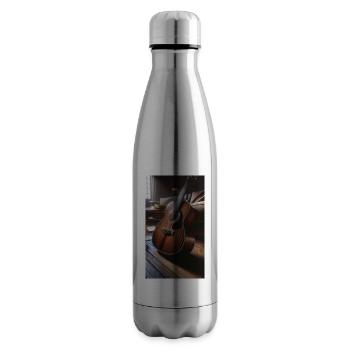 Acoustic Guitar - Insulated Water Bottle - silver - Right